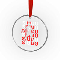 Siuuuu Celebration Number 7 Seven Soccer Fans Crystal Glass Ornament