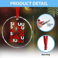 Siuuuu Celebration Number 7 Seven Soccer Fans Crystal Glass Ornament
