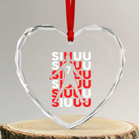 Siuuuu Celebration Number 7 Seven Soccer Fans Heart Crystal Glass Ornament