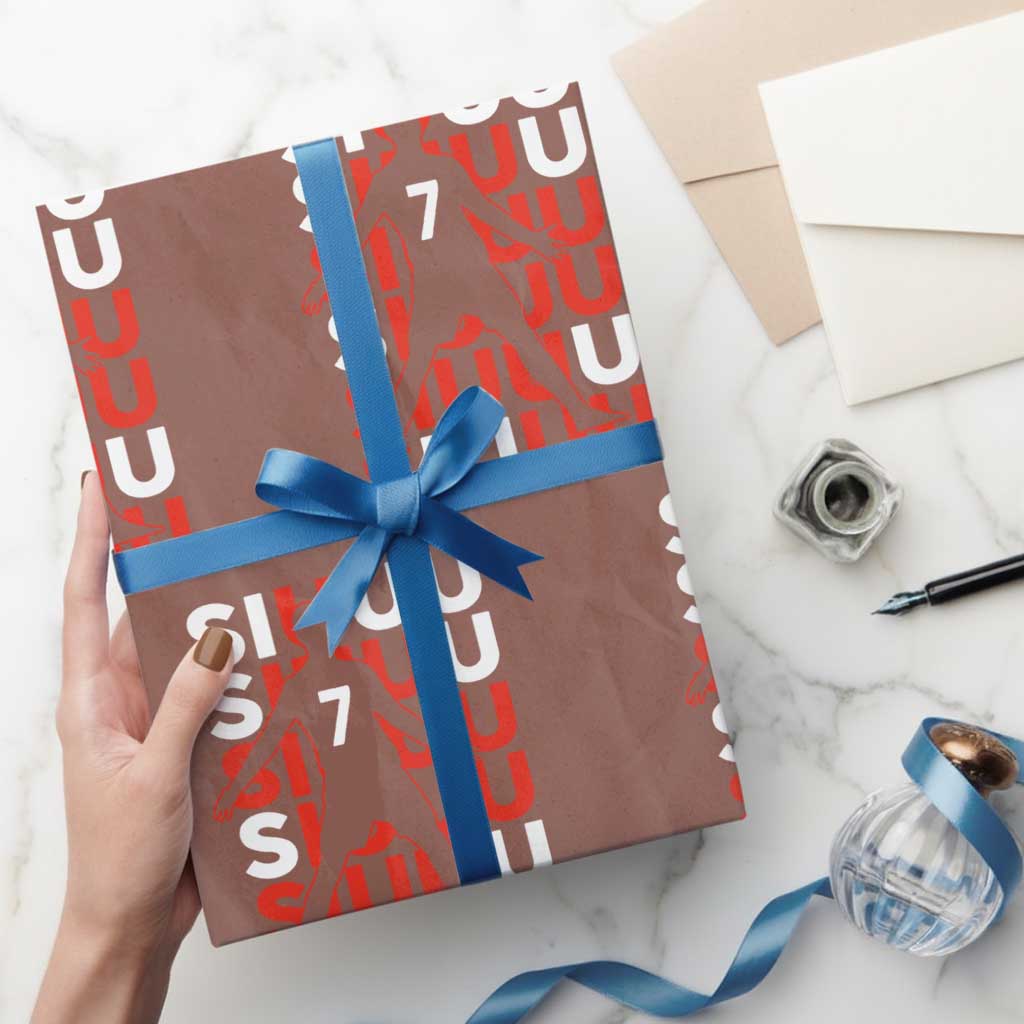Siuuuu Celebration Number 7 Seven Soccer Fans Wrapping Paper Roll
