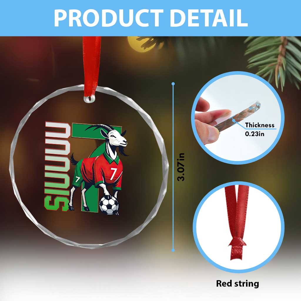 Siuuuu Game Day Soccer Celebration Crystal Glass Ornament Gift For Fans