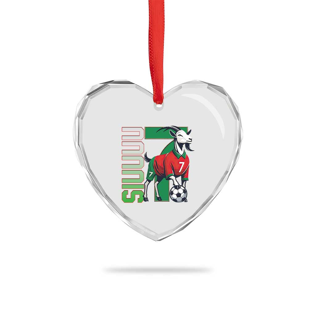 Siuuuu Game Day Soccer Celebration Heart Crystal Glass Ornament Gift For Fans