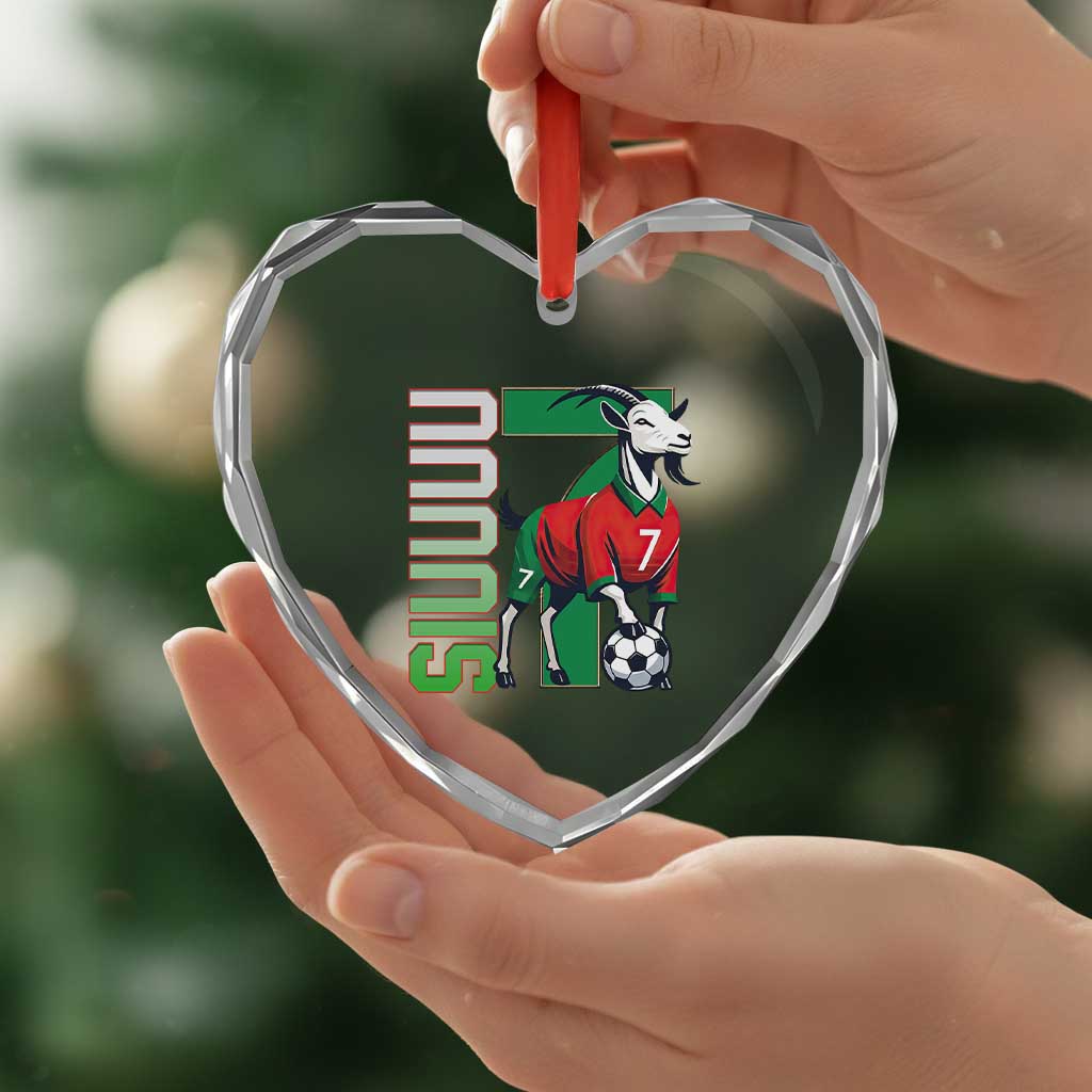 Siuuuu Game Day Soccer Celebration Heart Crystal Glass Ornament Gift For Fans
