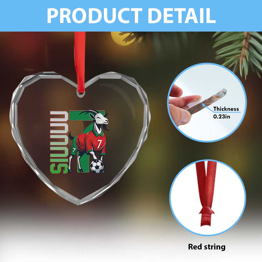 Siuuuu Game Day Soccer Celebration Heart Crystal Glass Ornament Gift For Fans