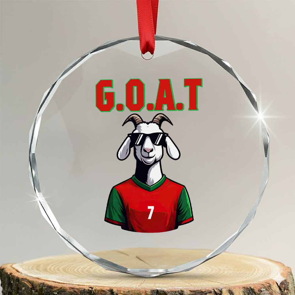 Siuuuu Goat Soccer Celebration Crystal Glass Ornament Gift For Fans