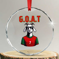 Siuuuu Goat Soccer Celebration Crystal Glass Ornament Gift For Fans