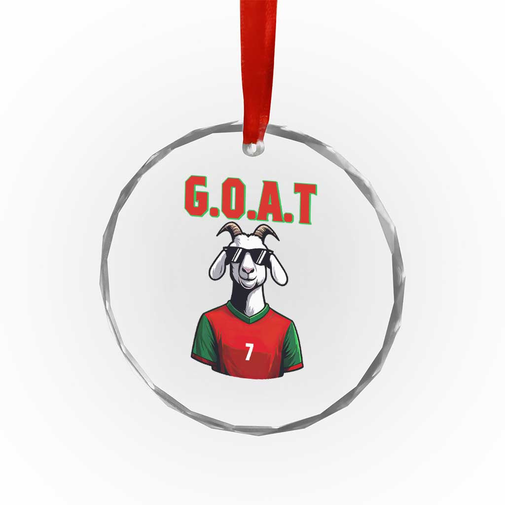 Siuuuu Goat Soccer Celebration Crystal Glass Ornament Gift For Fans