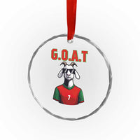Siuuuu Goat Soccer Celebration Crystal Glass Ornament Gift For Fans