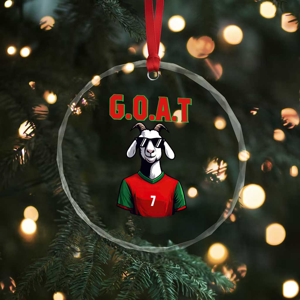 Siuuuu Goat Soccer Celebration Crystal Glass Ornament Gift For Fans