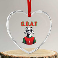 Siuuuu Goat Soccer Celebration Heart Crystal Glass Ornament Gift For Fans