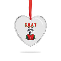 Siuuuu Goat Soccer Celebration Heart Crystal Glass Ornament Gift For Fans
