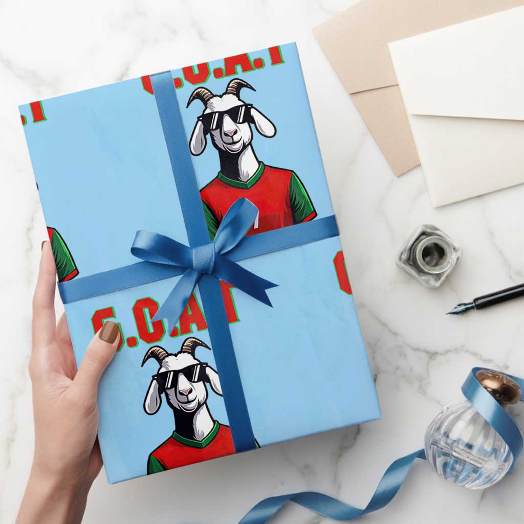 Siuuuu Goat Soccer Celebration Wrapping Paper Roll Gift For Fans