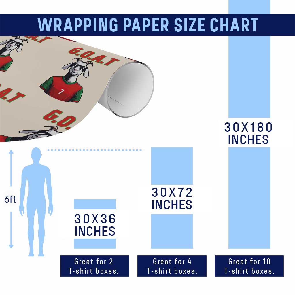 Siuuuu Goat Soccer Celebration Wrapping Paper Roll Gift For Fans