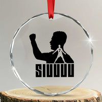 Siuuuu Number Seven Soccer Celebration Crystal Glass Ornament Funny Sport Lovers Gift