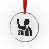 Siuuuu Number Seven Soccer Celebration Crystal Glass Ornament Funny Sport Lovers Gift