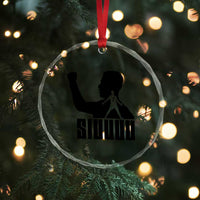Siuuuu Number Seven Soccer Celebration Crystal Glass Ornament Funny Sport Lovers Gift