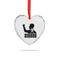 Siuuuu Number Seven Soccer Celebration Heart Crystal Glass Ornament Funny Sport Lovers Gift