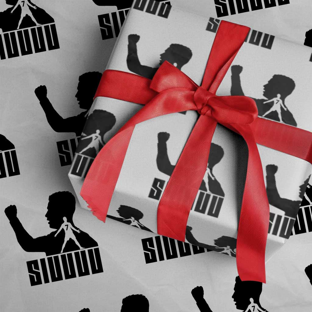 Siuuuu Number Seven Soccer Celebration Wrapping Paper Roll Funny Sport Lovers Gift
