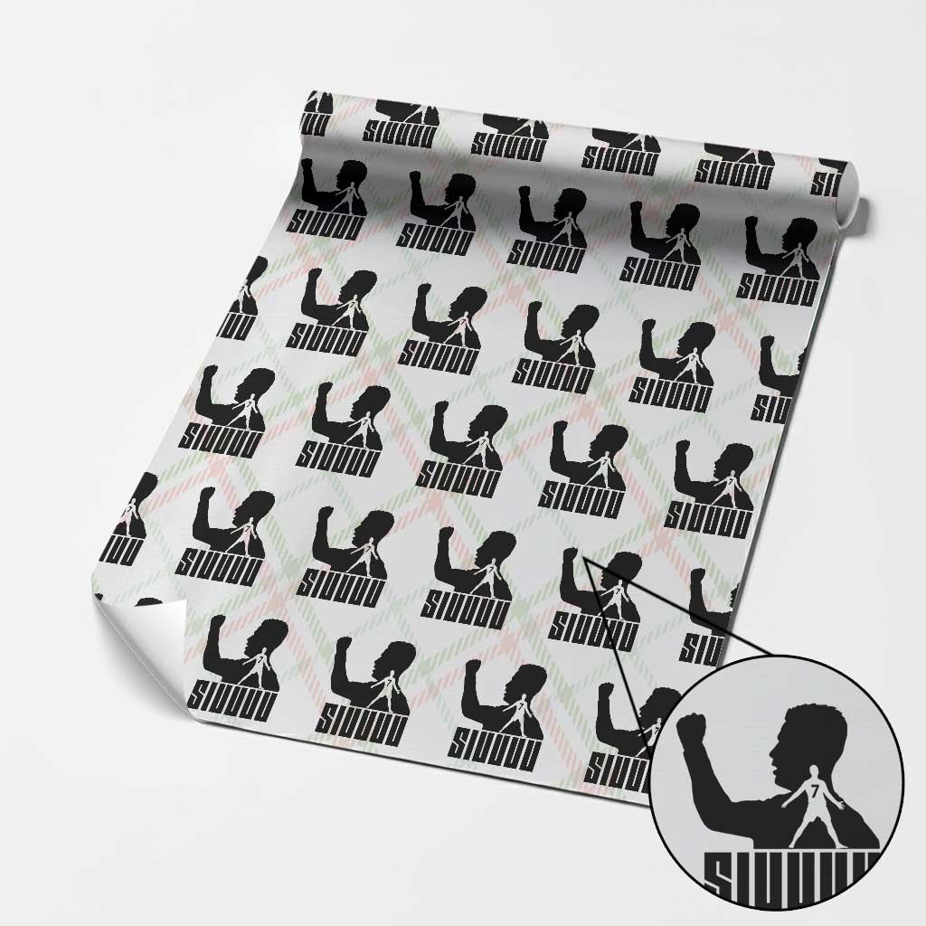Siuuuu Number Seven Soccer Celebration Wrapping Paper Roll Funny Sport Lovers Gift