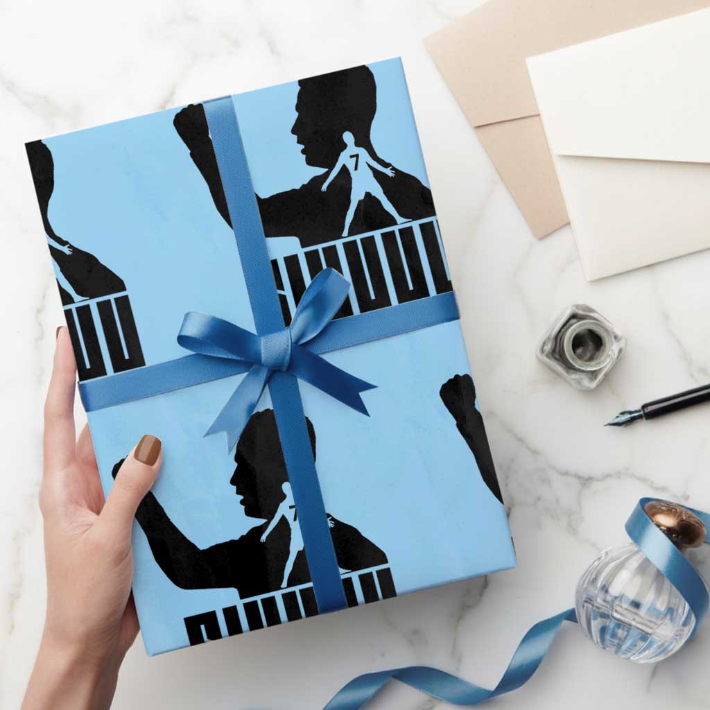 Siuuuu Number Seven Soccer Celebration Wrapping Paper Roll Funny Sport Lovers Gift