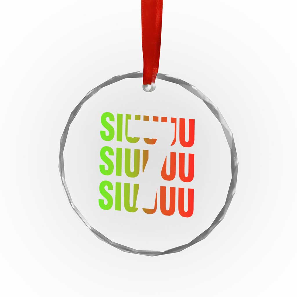Siuuuu Soccer Celebration Crystal Glass Ornament Gift For Soccer Lovers
