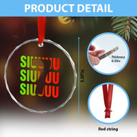 Siuuuu Soccer Celebration Crystal Glass Ornament Gift For Soccer Lovers