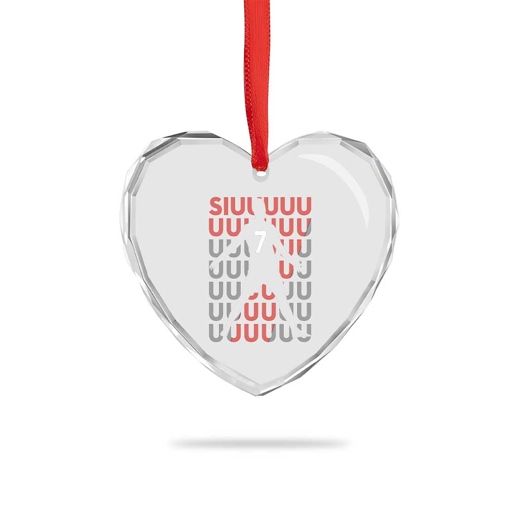 Siuuuu Soccer Celebration Heart Crystal Glass Ornament Gift For Fans