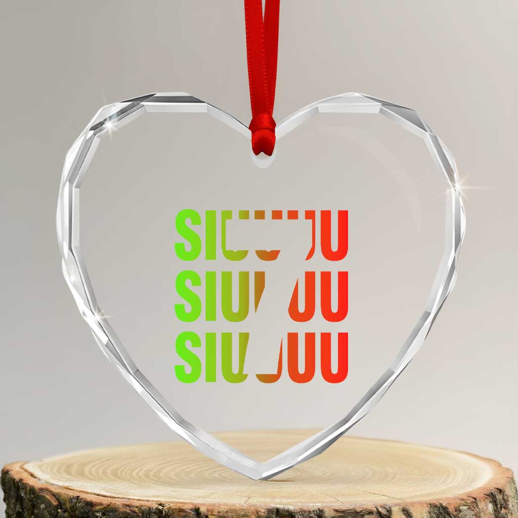 Siuuuu Soccer Celebration Heart Crystal Glass Ornament Gift For Soccer Lovers