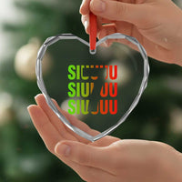 Siuuuu Soccer Celebration Heart Crystal Glass Ornament Gift For Soccer Lovers
