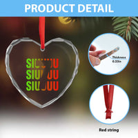 Siuuuu Soccer Celebration Heart Crystal Glass Ornament Gift For Soccer Lovers