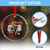 Six And Seven Meme Skeleton Crystal Glass Ornament Funny Trendy Christmas Party Gift - Wonder Print Shop