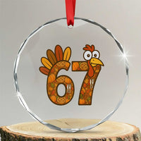 Six And Seven Meme Turkey Crystal Glass Ornament Funny Thanksgiving Gift - Wonder Print Shop