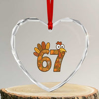 Six And Seven Meme Turkey Heart Crystal Glass Ornament Funny Thanksgiving Gift - Wonder Print Shop