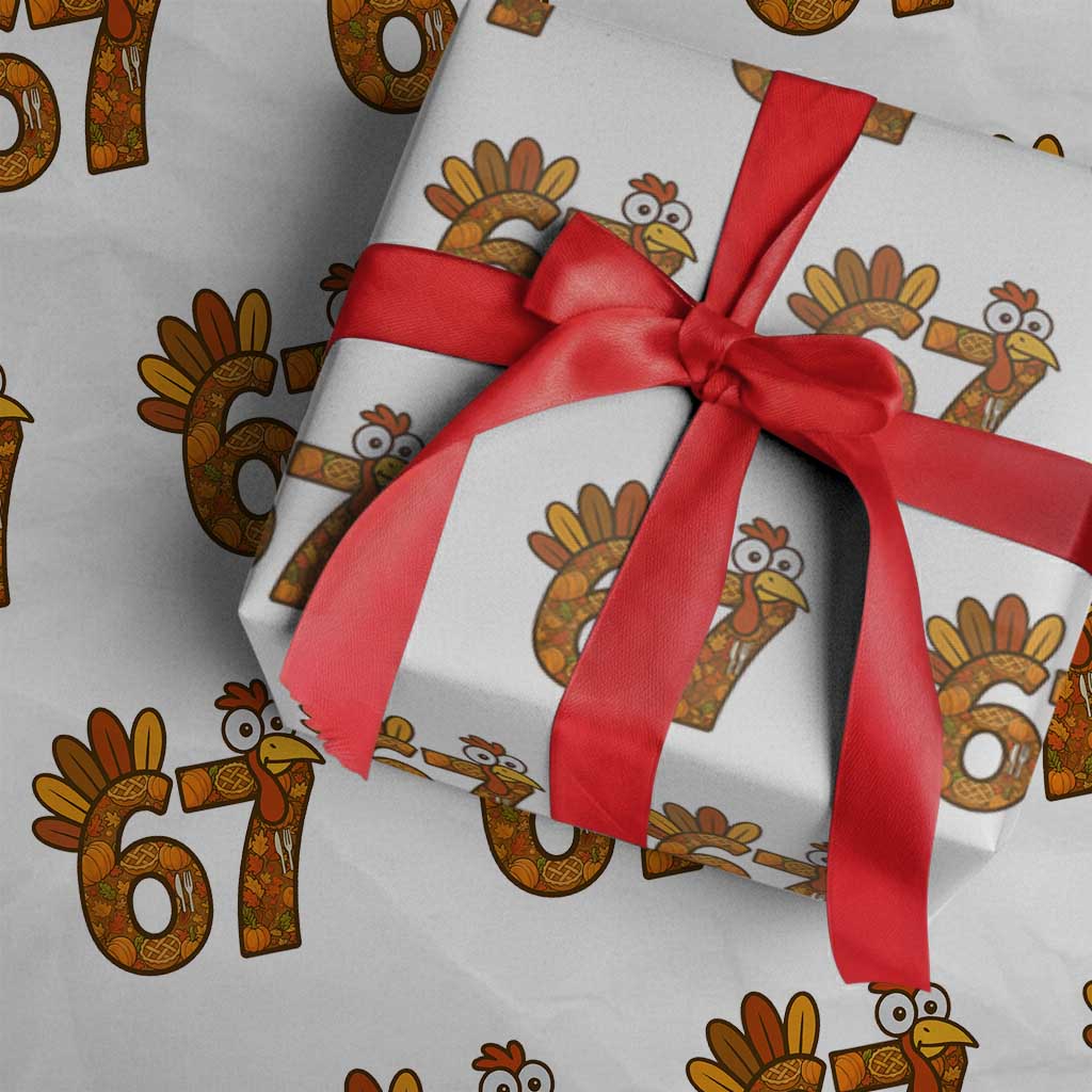Six And Seven Meme Turkey Wrapping Paper Roll Funny Thanksgiving Gift - Wonder Print Shop