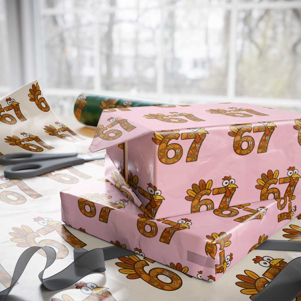 Six And Seven Meme Turkey Wrapping Paper Roll Funny Thanksgiving Gift - Wonder Print Shop