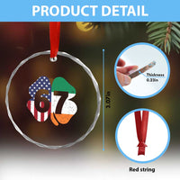 Six Seven 6 7 St Patricks Day Crystal Glass Ornament 67 Meme Irish American Ireland Flag Lucky Shamrocks