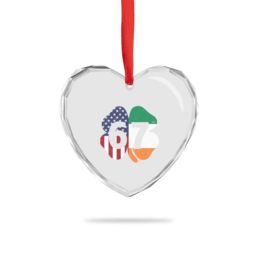 Six Seven 6 7 St Patricks Day Heart Crystal Glass Ornament 67 Meme Irish American Ireland Flag Lucky Shamrocks