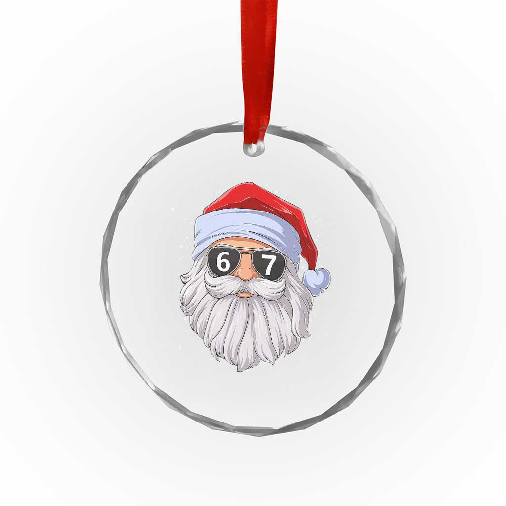 Six Seven 67 Christmas Meme Crystal Glass Ornament Funny Brainrot Santa Claus Gen Alpha Slang - Wonder Print Shop