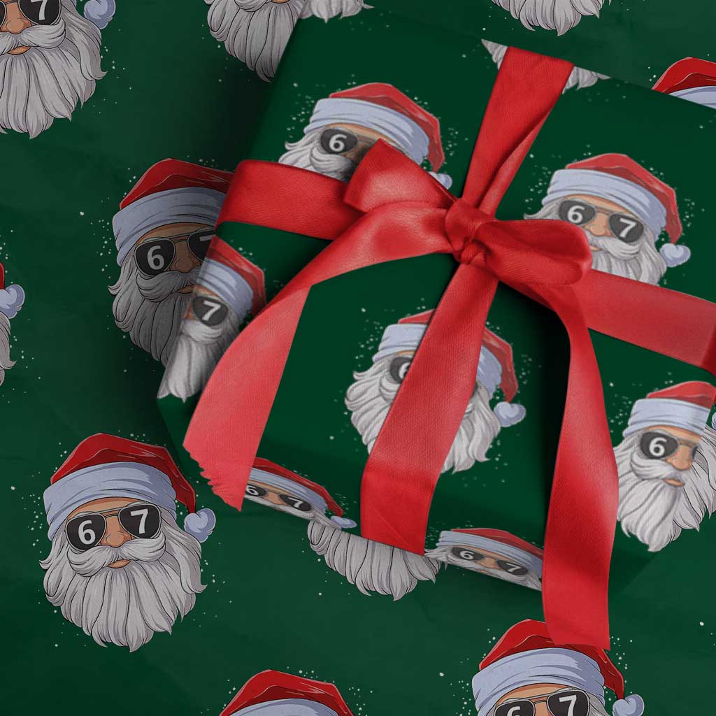 Six Seven 67 Christmas Meme Wrapping Paper Roll Funny Brainrot Santa Claus Gen Alpha Slang - Wonder Print Shop