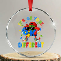 Six Seven Autism Awareness Crystal Glass Ornament It Is Ok To Be Different 67 Meme Puzzle