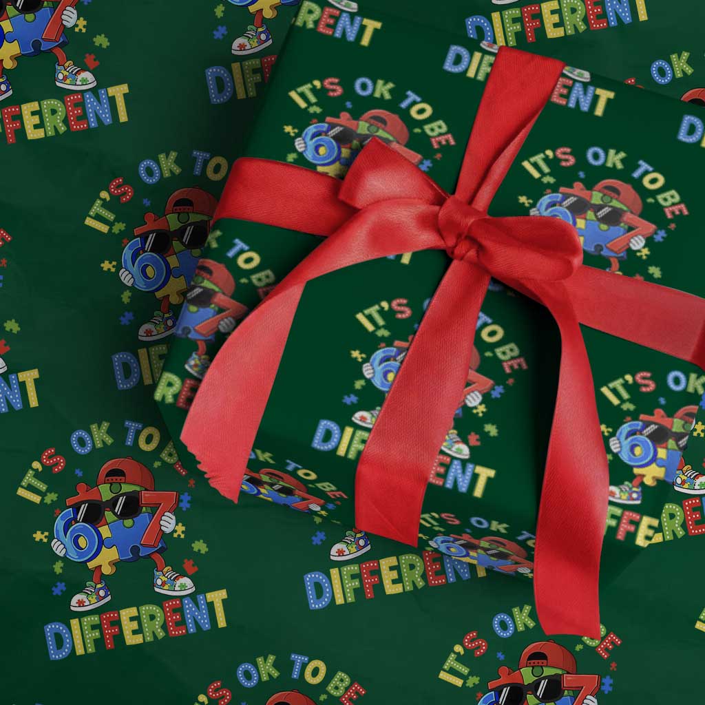 Six Seven Autism Awareness Wrapping Paper Roll It Is Ok To Be Different 67 Meme Puzzle