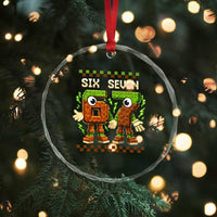 Six Seven Brainrot Italian Funny 67 Crystal Glass Ornament Checkered Kids Gaming Meme