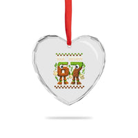 Six Seven Brainrot Italian Funny 67 Heart Crystal Glass Ornament Checkered Kids Gaming Meme