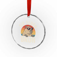 Six Seven Bruh 67 Meme Funny Capybara Crystal Glass Ornament