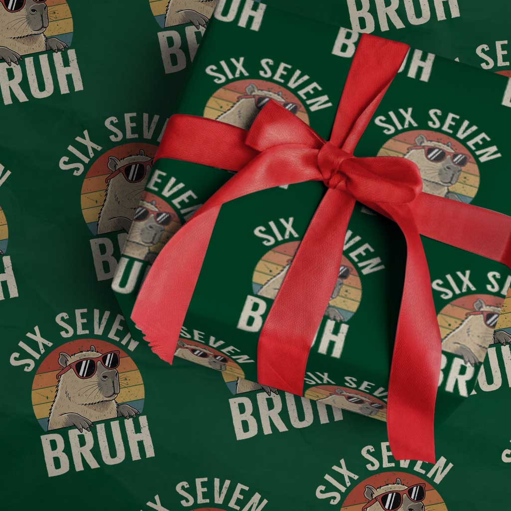 Six Seven Bruh 67 Meme Funny Capybara Wrapping Paper Roll