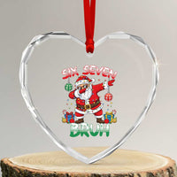 Six Seven Bruh Christmas Heart Crystal Glass Ornament Funny Dabbing Santa 67 Meme Holiday Gag Gift - Wonder Print Shop