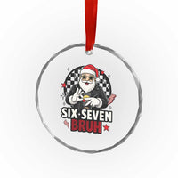 Six Seven Bruh Christmas Meme Crystal Glass Ornament Cool Santa 67 Hand Sign Street Style Vibes - Wonder Print Shop
