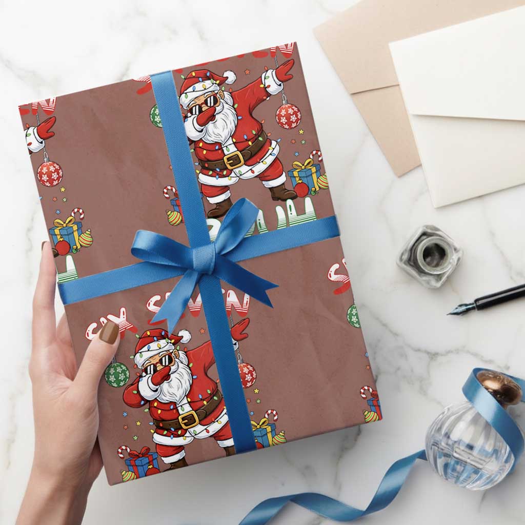 Six Seven Bruh Christmas Wrapping Paper Roll Funny Dabbing Santa 67 Meme Holiday Gag Gift - Wonder Print Shop