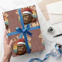 Six Seven Bruh Meme Christmas Bigfoot Wrapping Paper Roll 67 Sasquatch Santa Retro Holiday - Wonder Print Shop