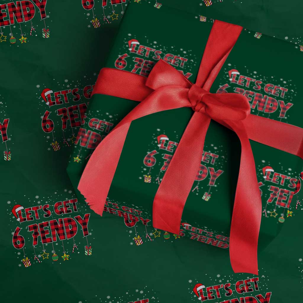 Six Seven Christmas Wrapping Paper Roll Let's get Sendy 7endy Funny 67 6 7 Meme Gen Alpha Slang - Wonder Print Shop